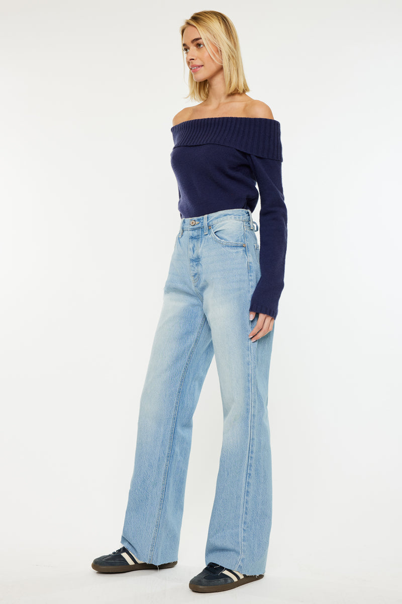 Women's High Rise 90s Flare Jeans - Light Wash - view 4
