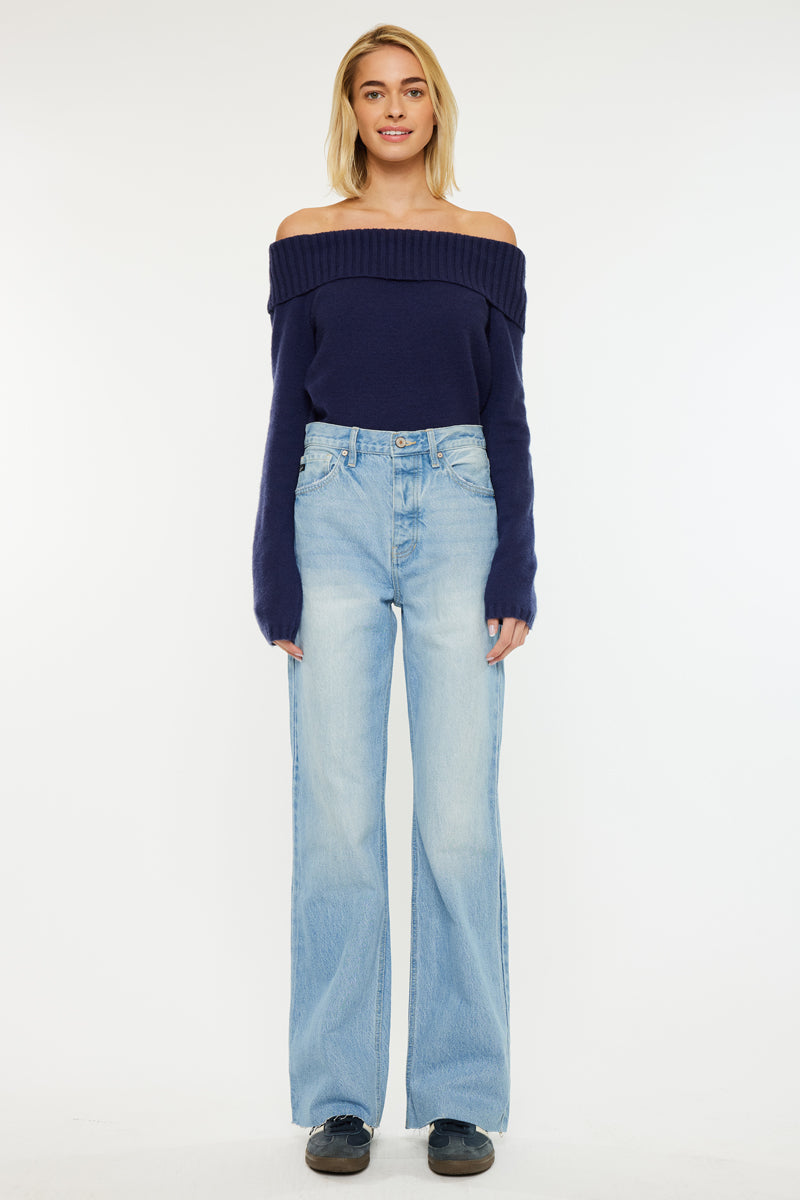 Women's High Rise 90s Flare Jeans - Light Wash - view 6