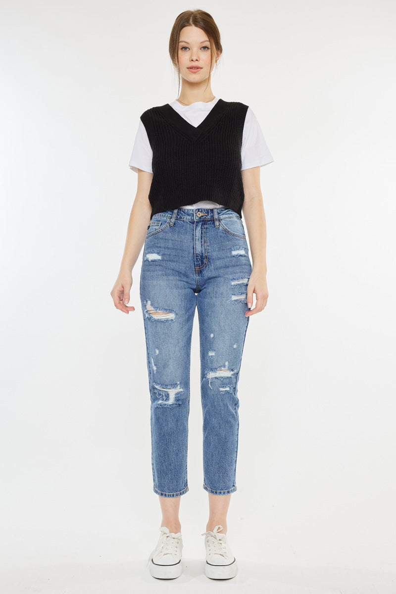 Women's Ultra High Rise Straight Jeans - Medium Wash - view 3