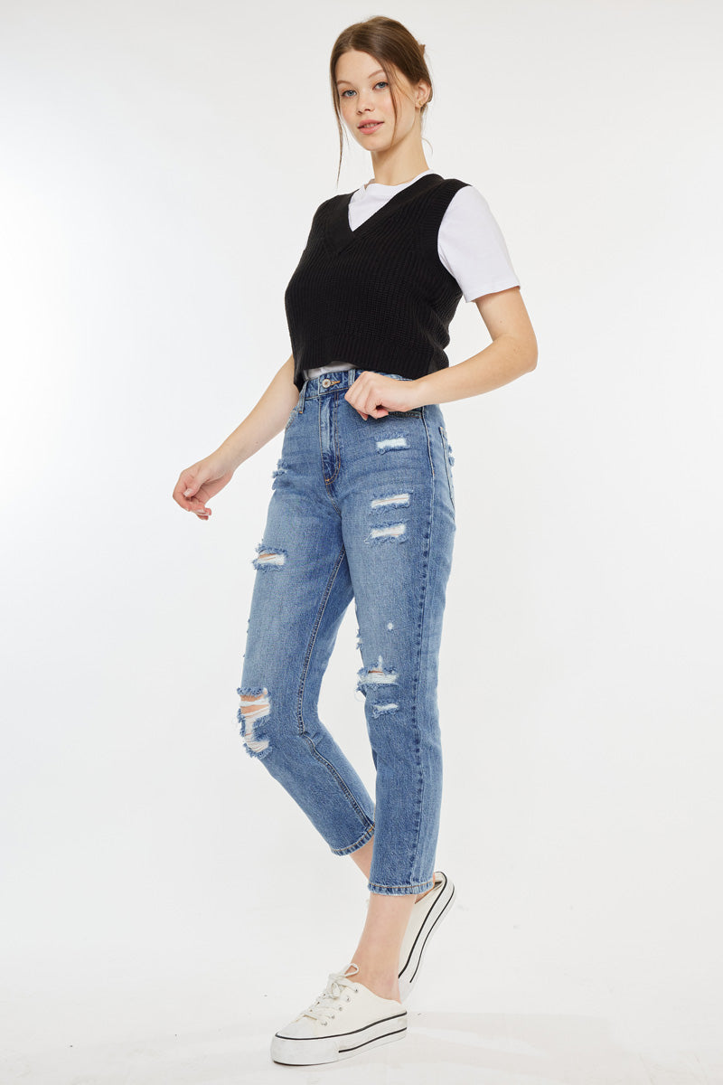 Women's Ultra High Rise Straight Jeans - Medium Wash - view 4