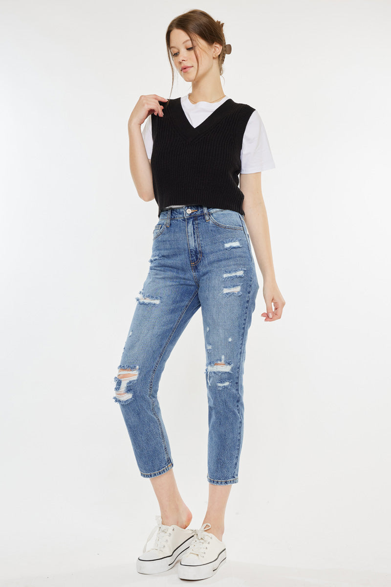 Women's Ultra High Rise Straight Jeans - Medium Wash - view 5