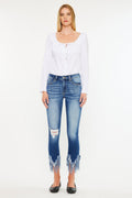 Women's Mid Rise Ankle Skinny Jeans - Dark Wash