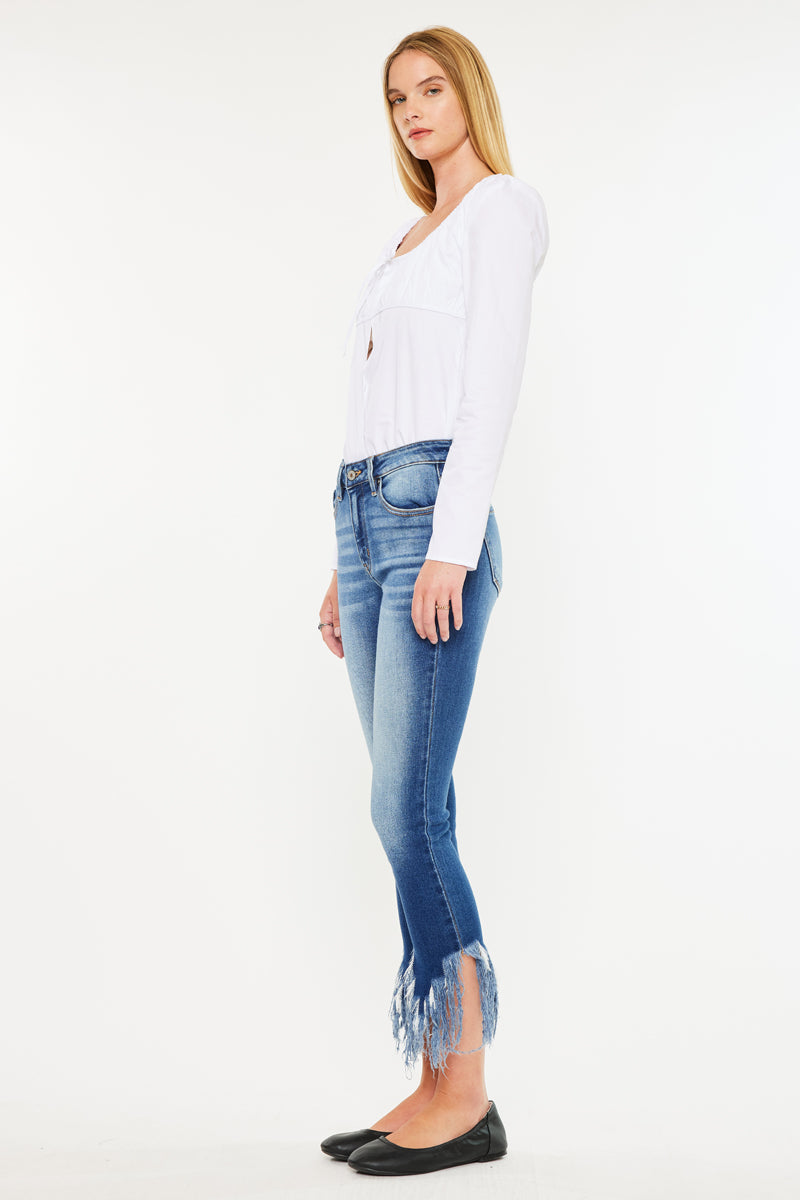 Women's Mid Rise Ankle Skinny Jeans - Dark Wash - view 5