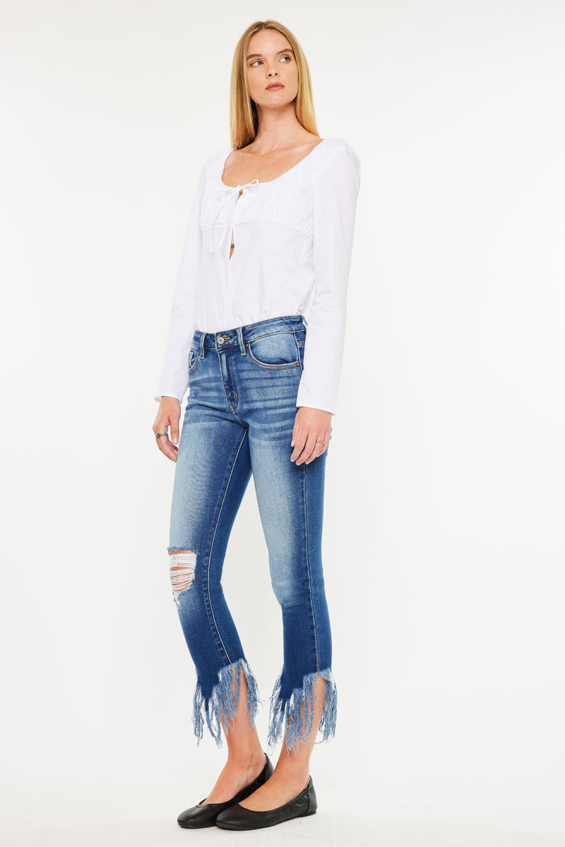 Women's Mid Rise Ankle Skinny Jeans - Dark Wash - view 6