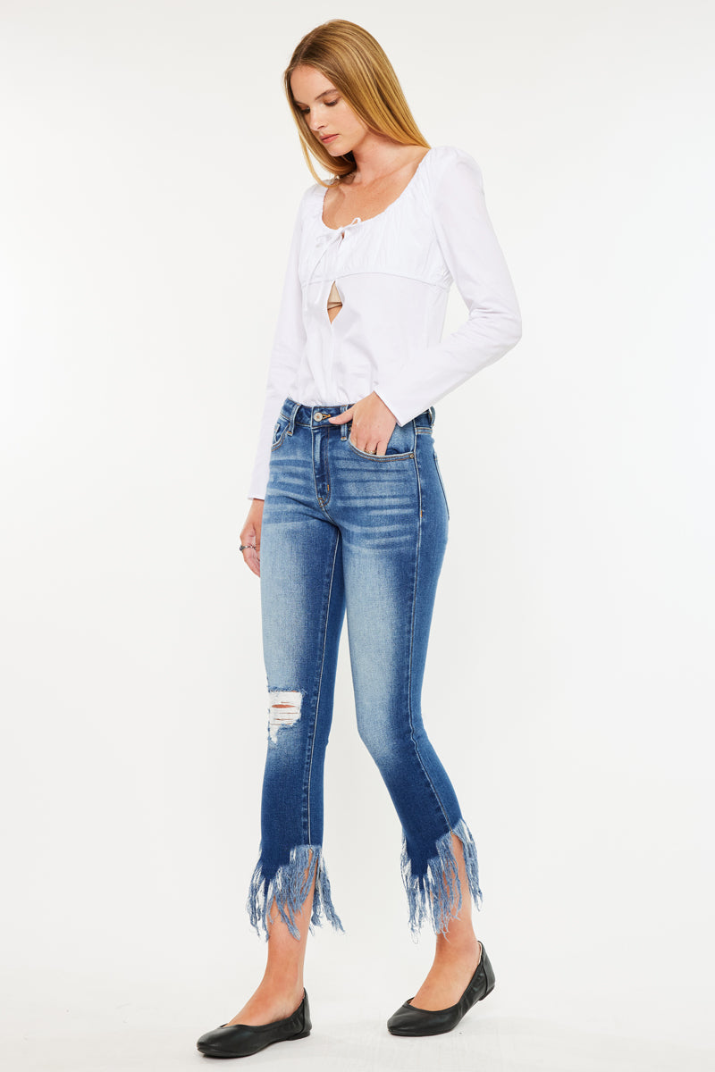 Women's Mid Rise Ankle Skinny Jeans - Dark Wash - view 4