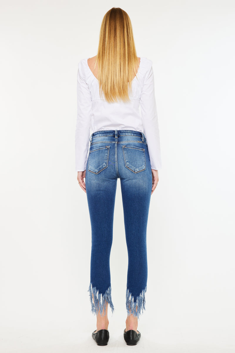 Women's Mid Rise Ankle Skinny Jeans - Dark Wash - view 2