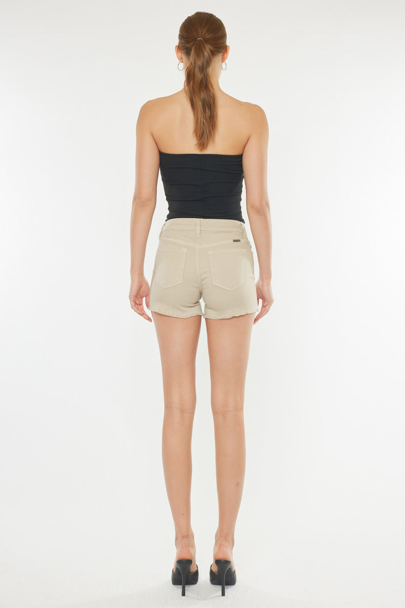Women's High Rise Denim Shorts - Taupe - view 9