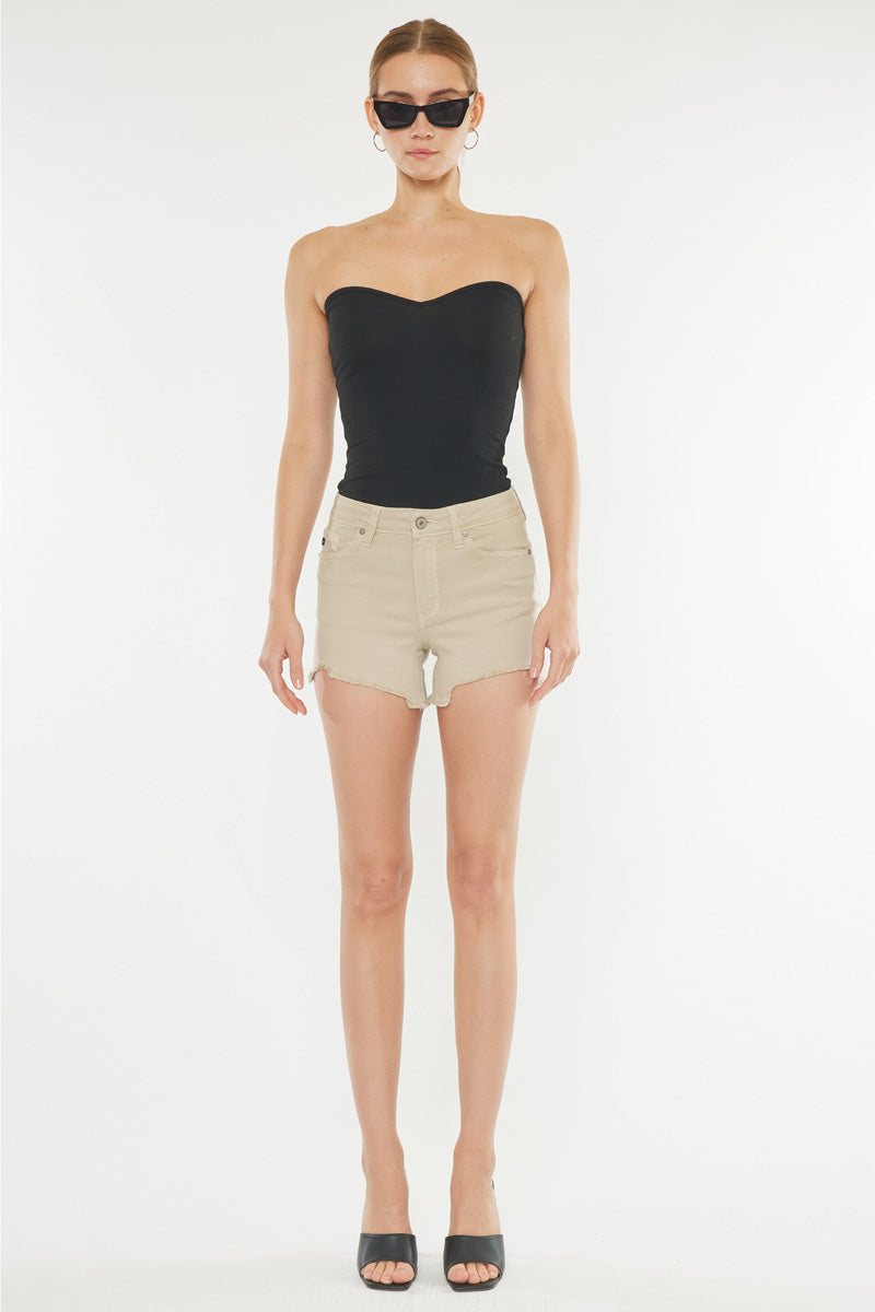 Women's High Rise Denim Shorts - Taupe - view 8