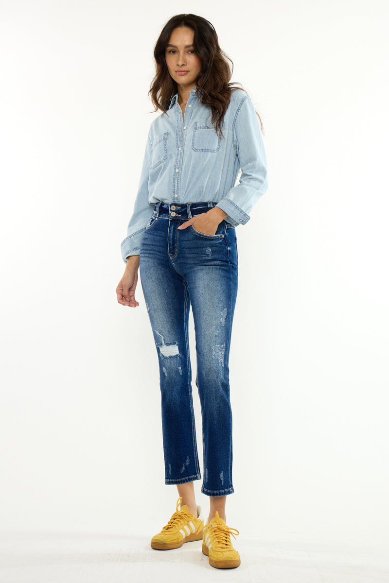 Women's High Rise Straight Jeans - Dark Wash - view 3