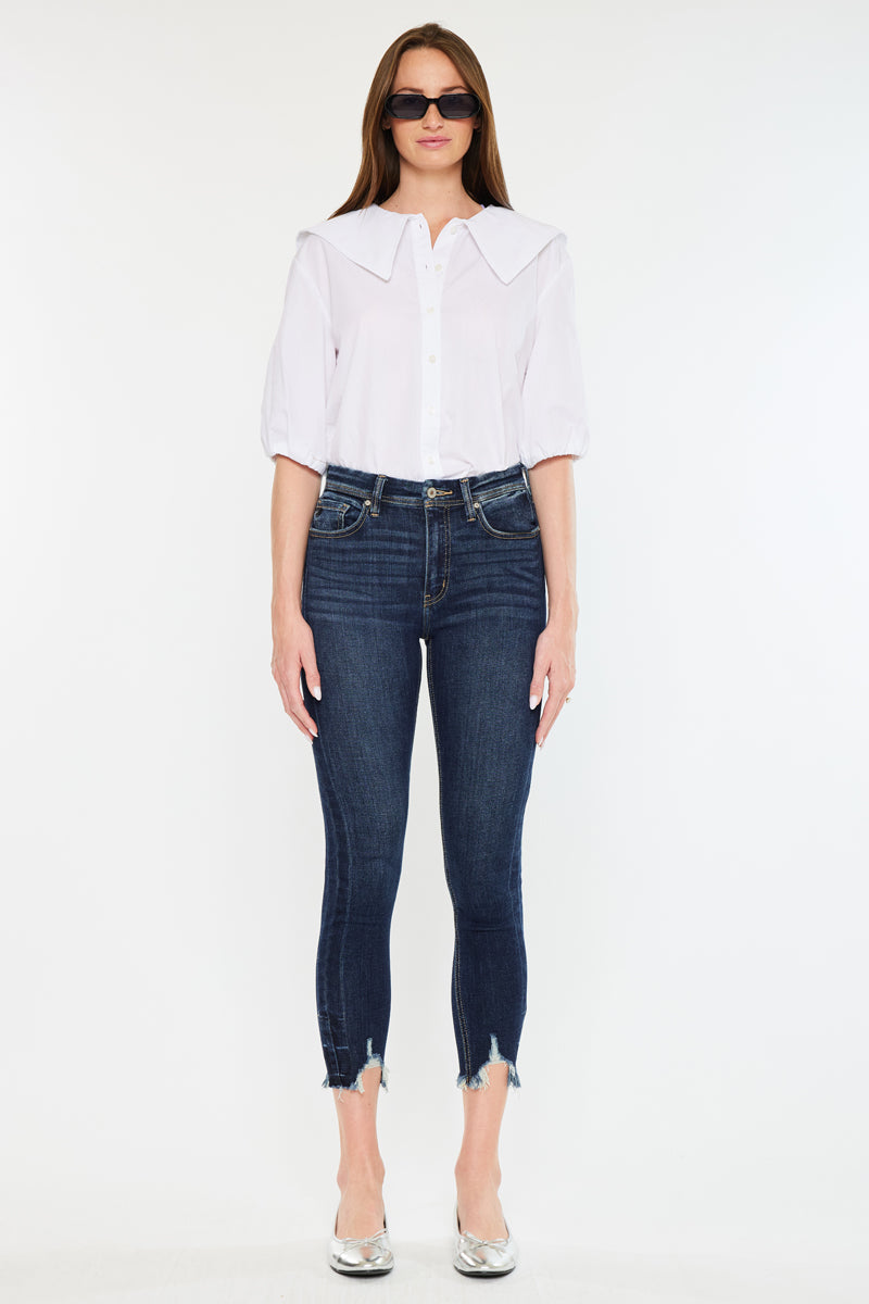 Women's High Rise Ankle Skinny Jeans - Dark Wash / Medium Wash - view 2