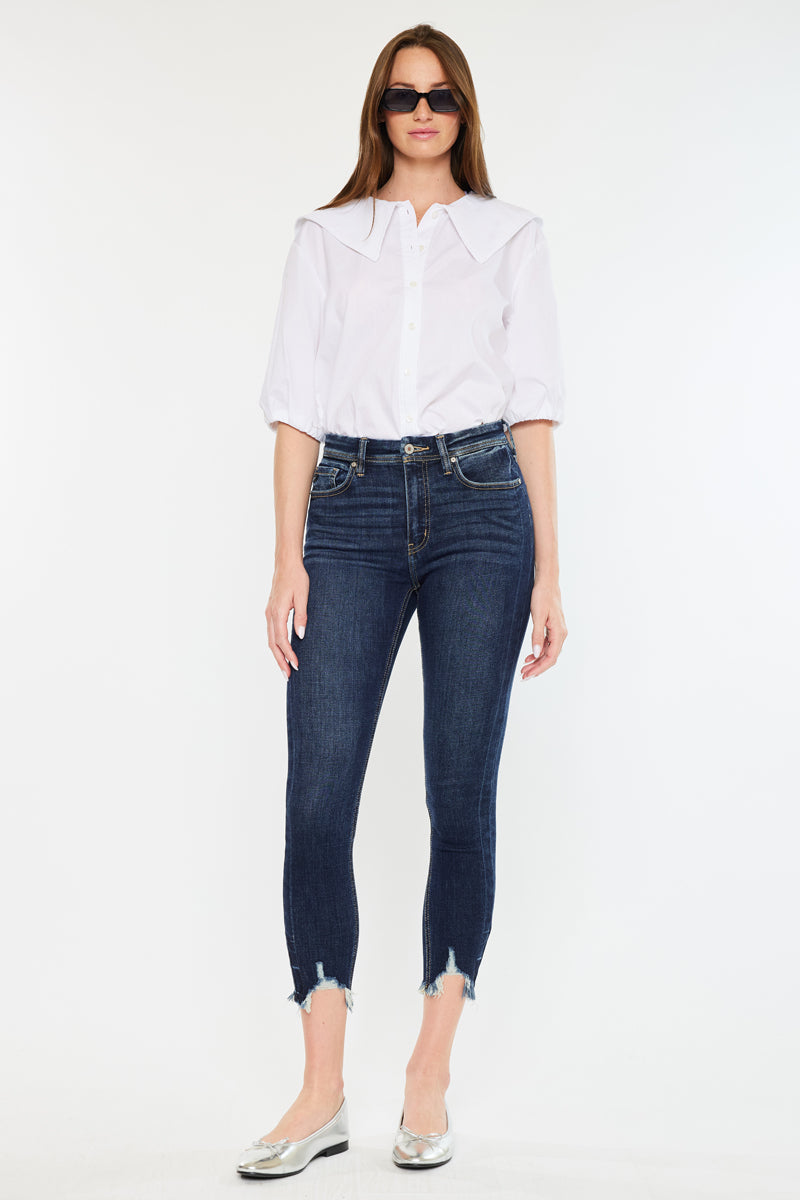 Women's High Rise Ankle Skinny Jeans - Dark Wash / Medium Wash - view 3