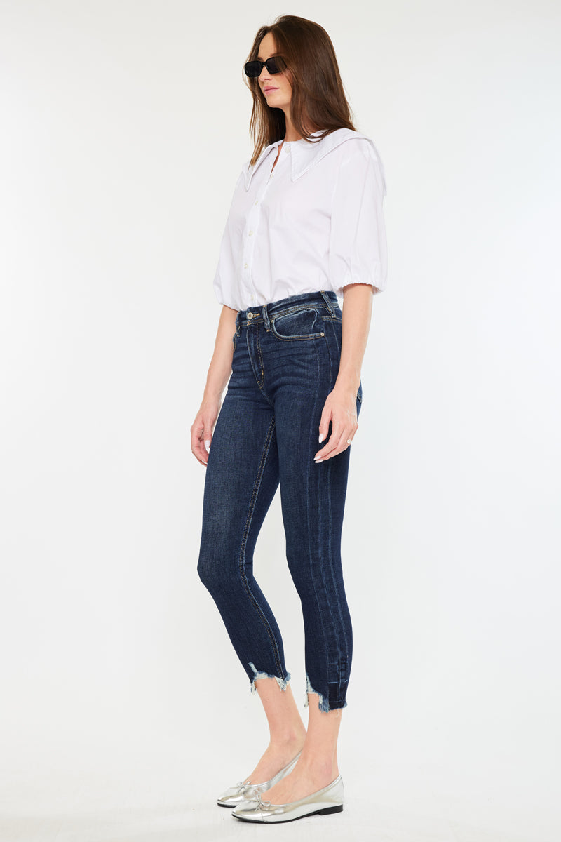 Women's High Rise Ankle Skinny Jeans - Dark Wash / Medium Wash - view 4