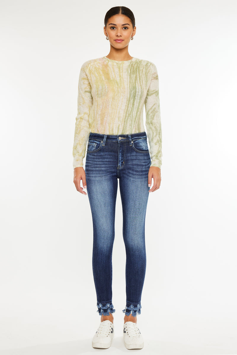 Women's High Rise Ankle Skinny Jeans - Dark Wash - Dark Wash