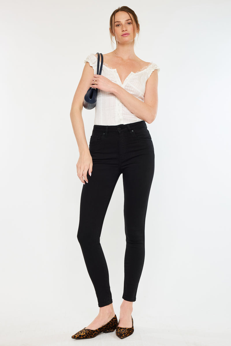 Women's High Rise Super Skinny Jeans - Black - Black - view 5