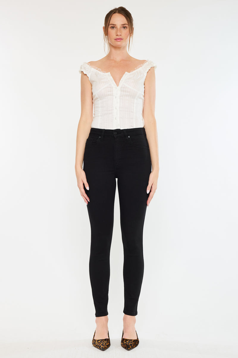 Women's High Rise Super Skinny Jeans - Black - Black - view 6