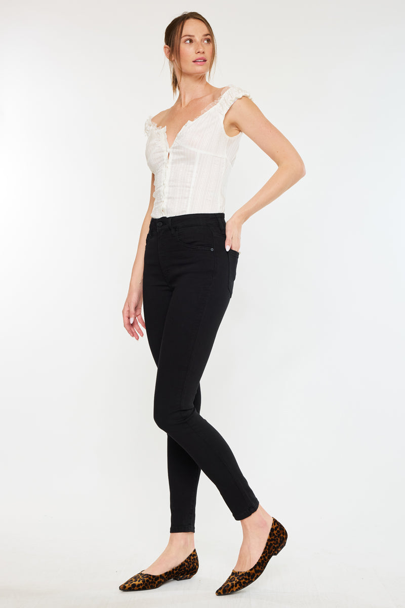 Women's High Rise Super Skinny Jeans - Black - Black