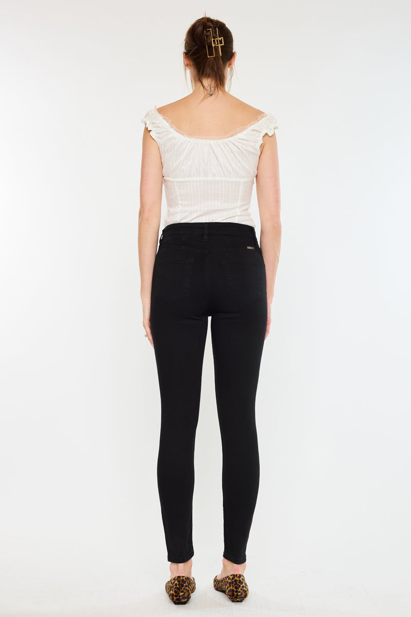Women's High Rise Super Skinny Jeans - Black - Black - view 3