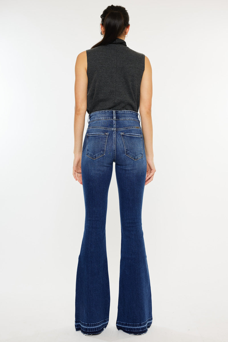 Women's High Rise Crossover Flare Jeans - Medium Wash - view 2