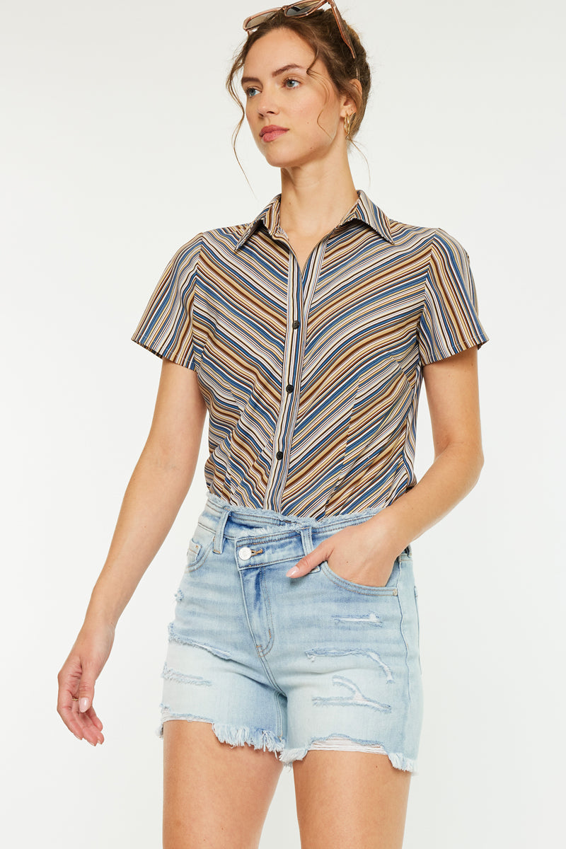 Women's High Rise Denim Shorts - Light Wash - view 3
