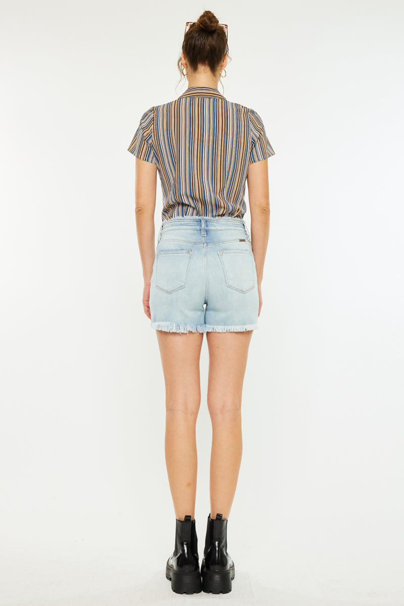 Women's High Rise Denim Shorts - Light Wash - view 8