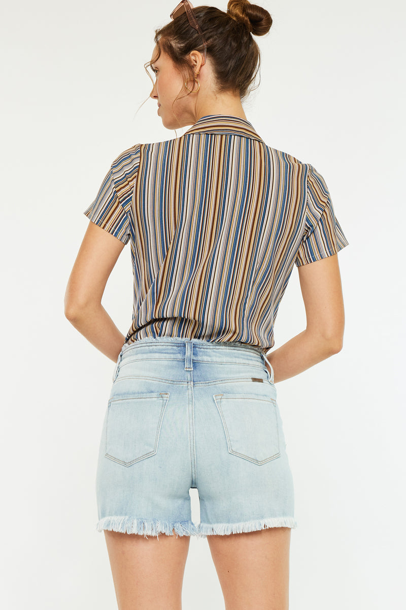 Women's High Rise Denim Shorts - Light Wash - view 2