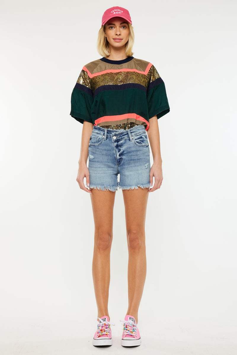 Women's High Rise Denim Shorts - Medium Wash - Medium Wash - view 5