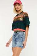 Women's High Rise Denim Shorts - Medium Wash - Medium Wash
