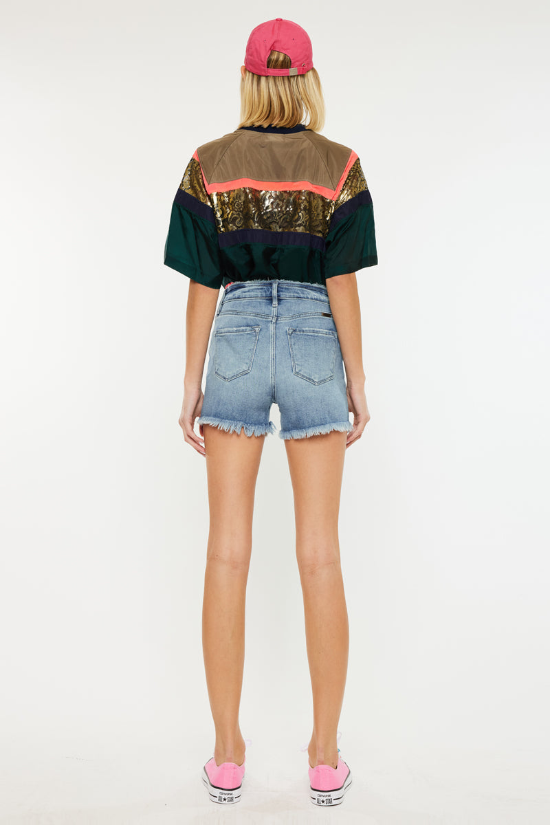 Women's High Rise Denim Shorts - Medium Wash - Medium Wash - view 6