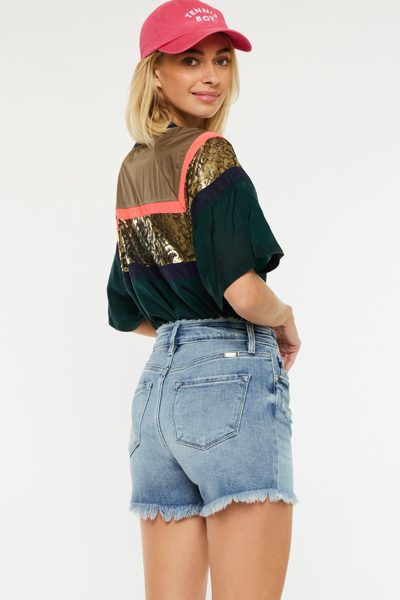 Women's High Rise Denim Shorts - Medium Wash - Medium Wash - view 2