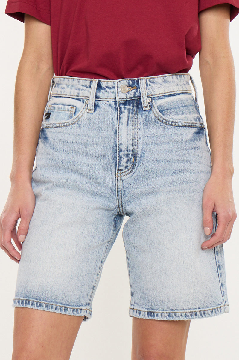 Women's High Rise Bermuda Denim Shorts - Light Wash - view 5