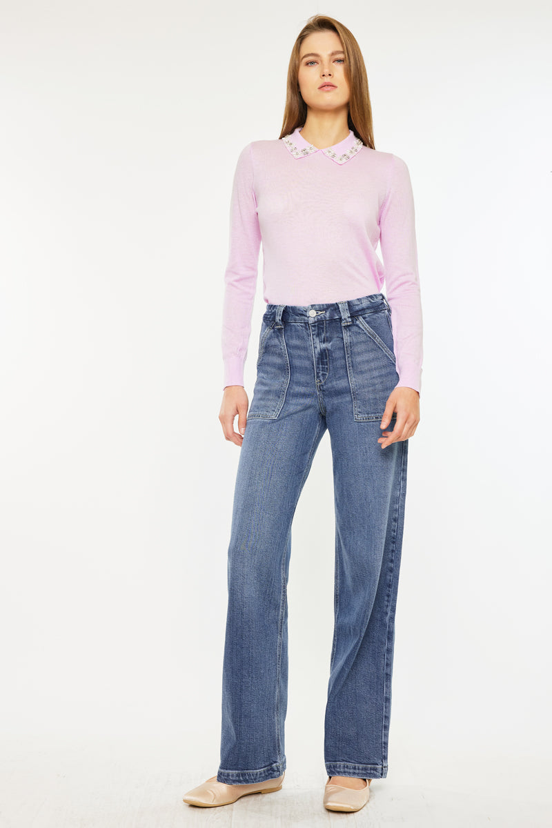 Women's High Rise Wide Leg Jeans - view 7