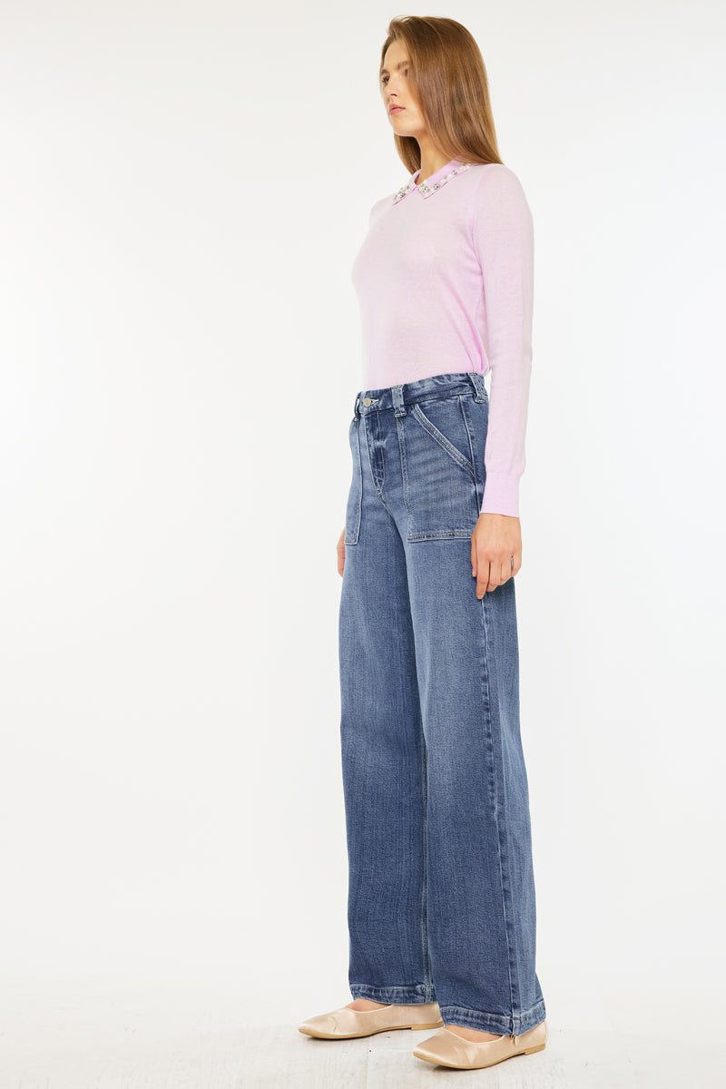 Women's High Rise Wide Leg Jeans - view 8