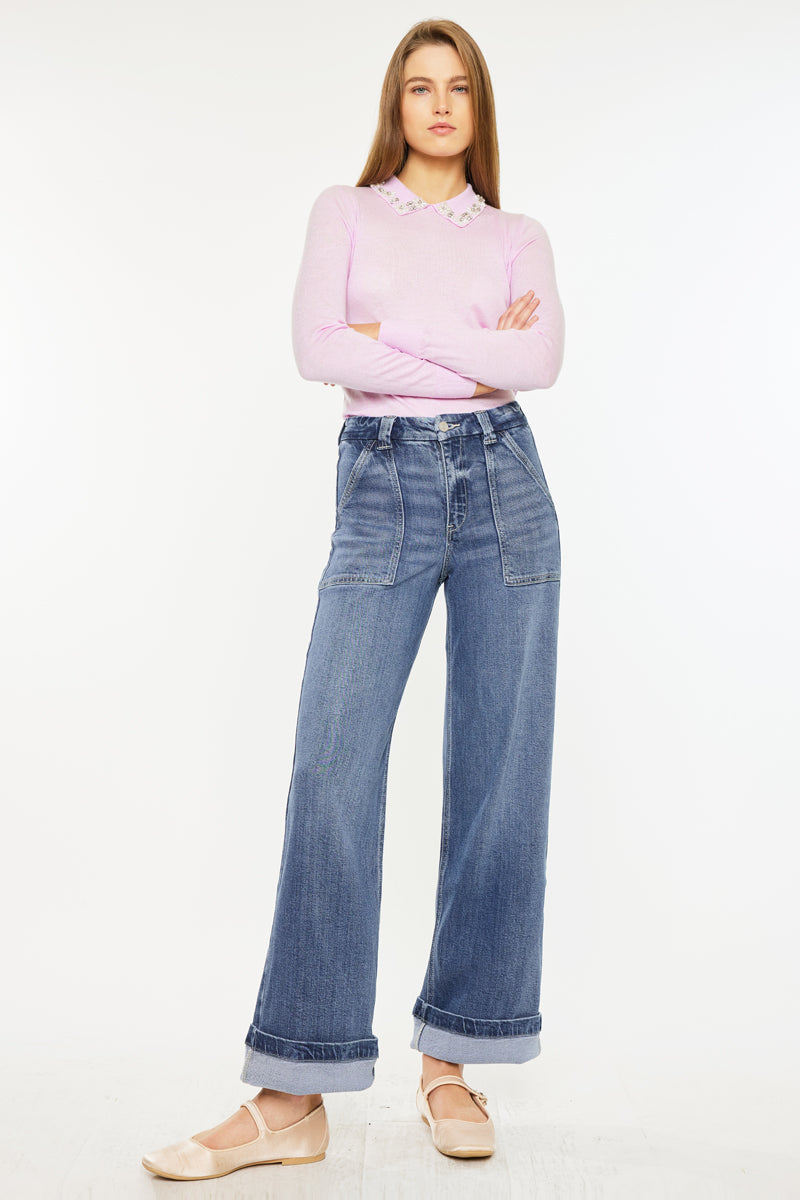 Women's High Rise Wide Leg Jeans
