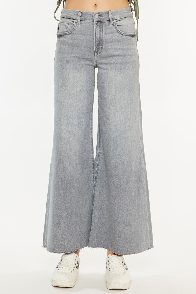 Women's High Rise Crop Palazzo - Light Gray - view 6