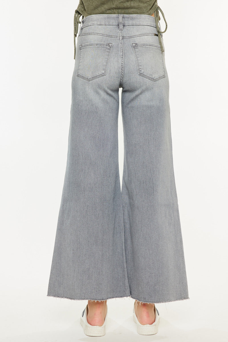 Women's High Rise Crop Palazzo - Light Gray - view 7