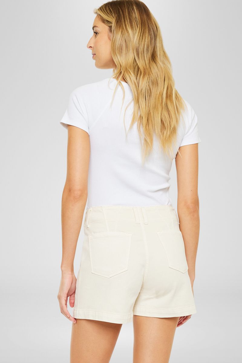 Women's High Rise Denim Shorts - Cream Color - view 2