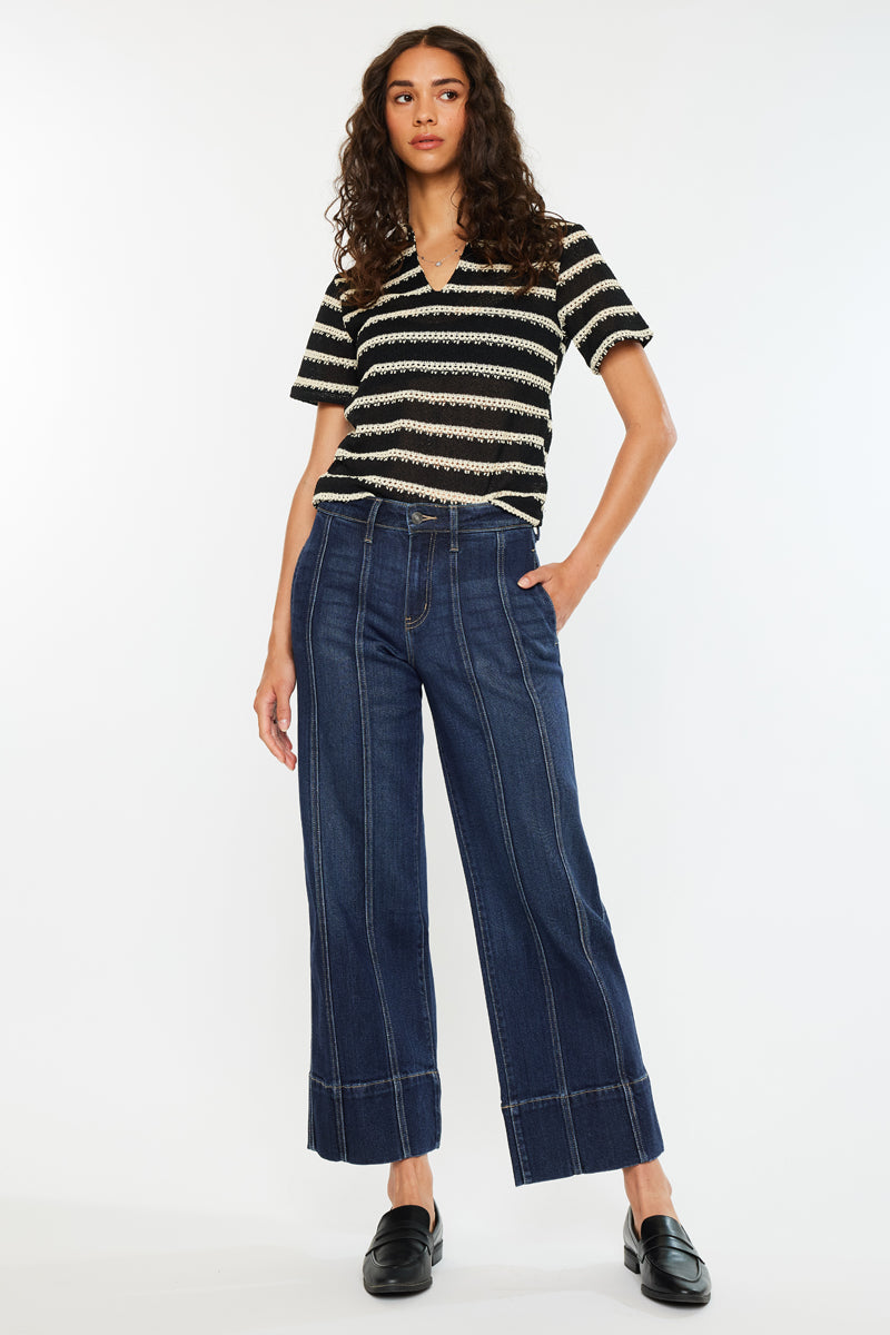 Women's High Rise Wide Leg Jeans - Dark Wash - Dark Wash - view 3