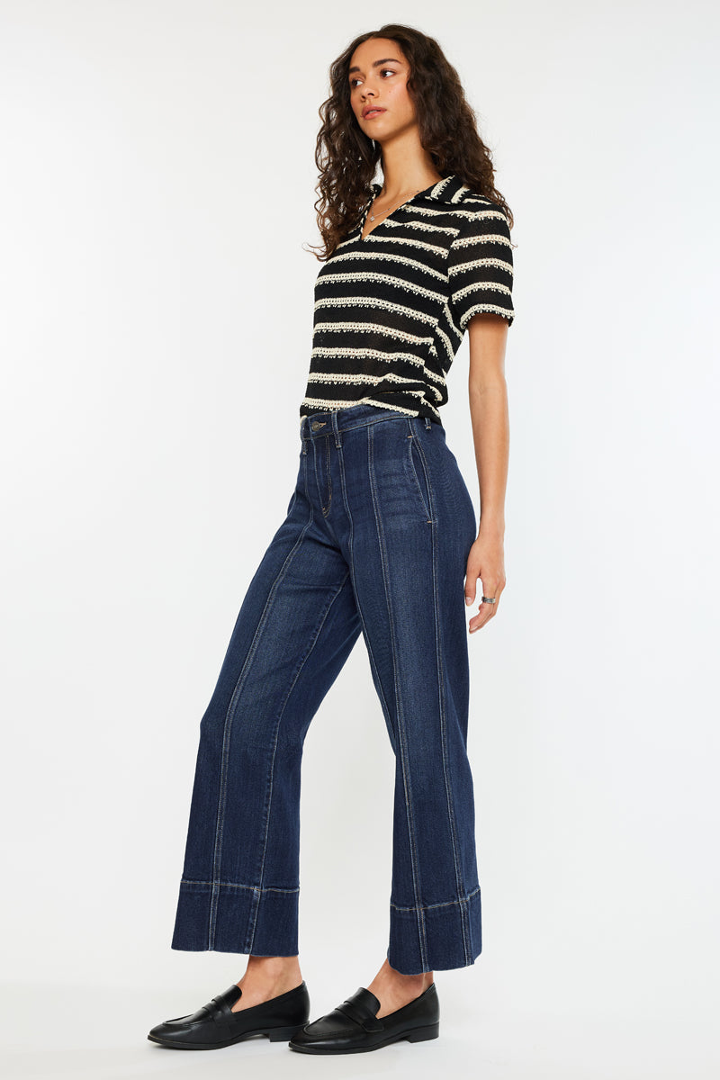Women's High Rise Wide Leg Jeans - Dark Wash - Dark Wash - view 5