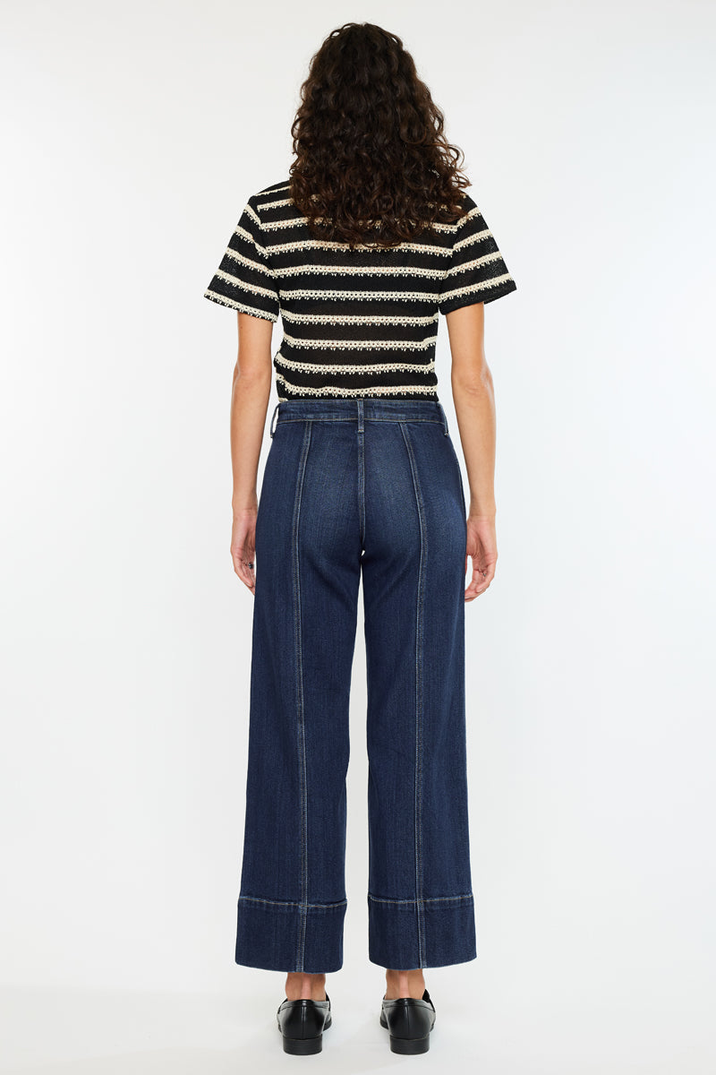 Women's High Rise Wide Leg Jeans - Dark Wash - Dark Wash - view 6