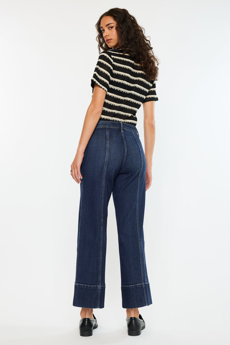 Women's High Rise Wide Leg Jeans - Dark Wash - Dark Wash - view 2