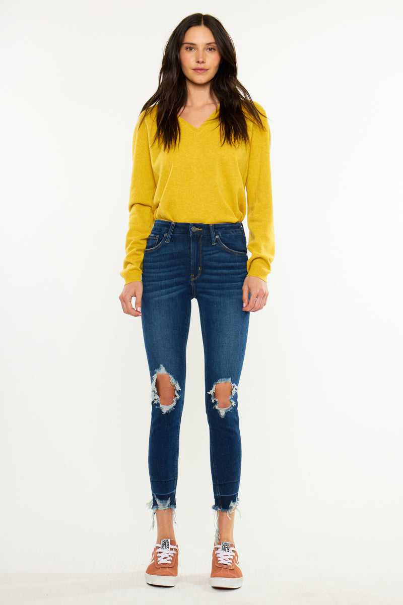 Women's High Rise Ankle Skinny Jeans - Dark Wash - view 8