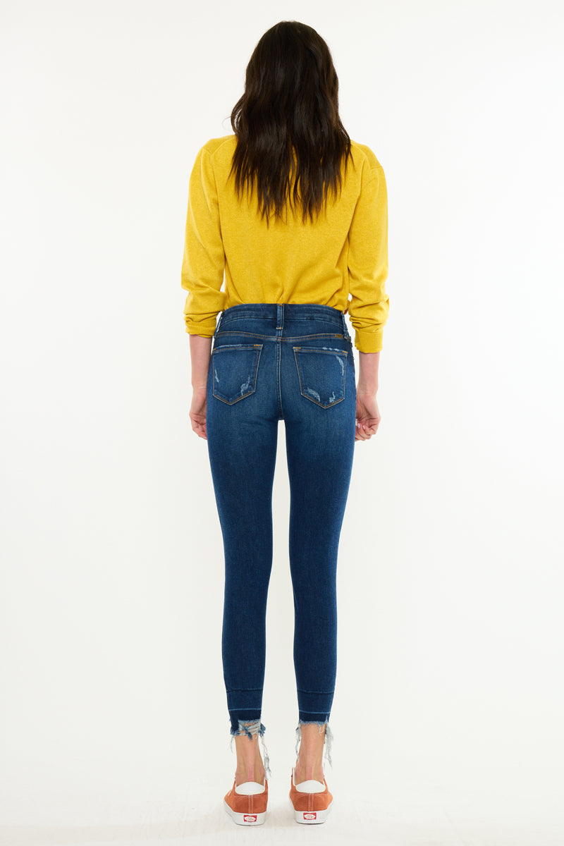 Women's High Rise Ankle Skinny Jeans - Dark Wash - view 9