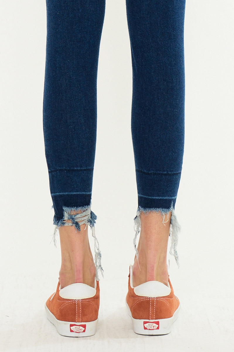 Women's High Rise Ankle Skinny Jeans - Dark Wash - view 7