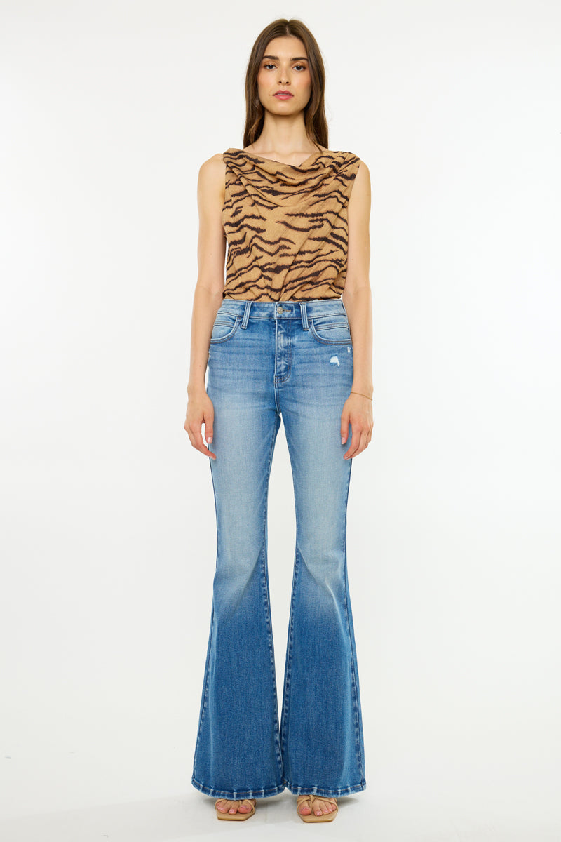 Women's High Rise Super Flare Jeans - Medium Wash - view 6
