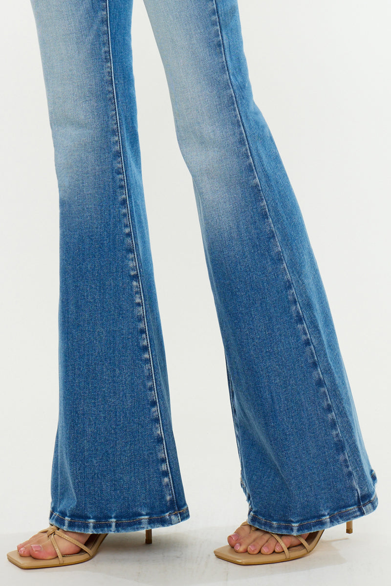 Women's High Rise Super Flare Jeans - Medium Wash - view 9