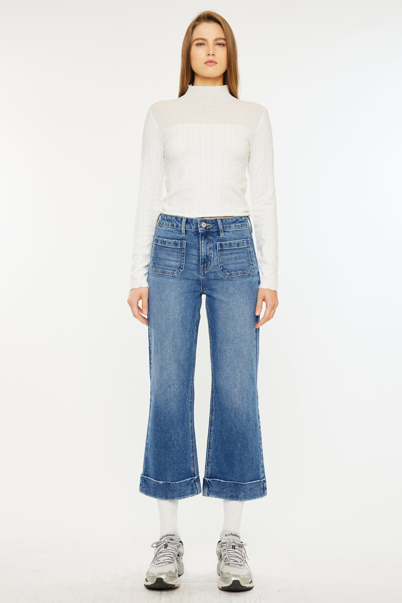 Women's High Rise Cropped Flare Jeans - view 10