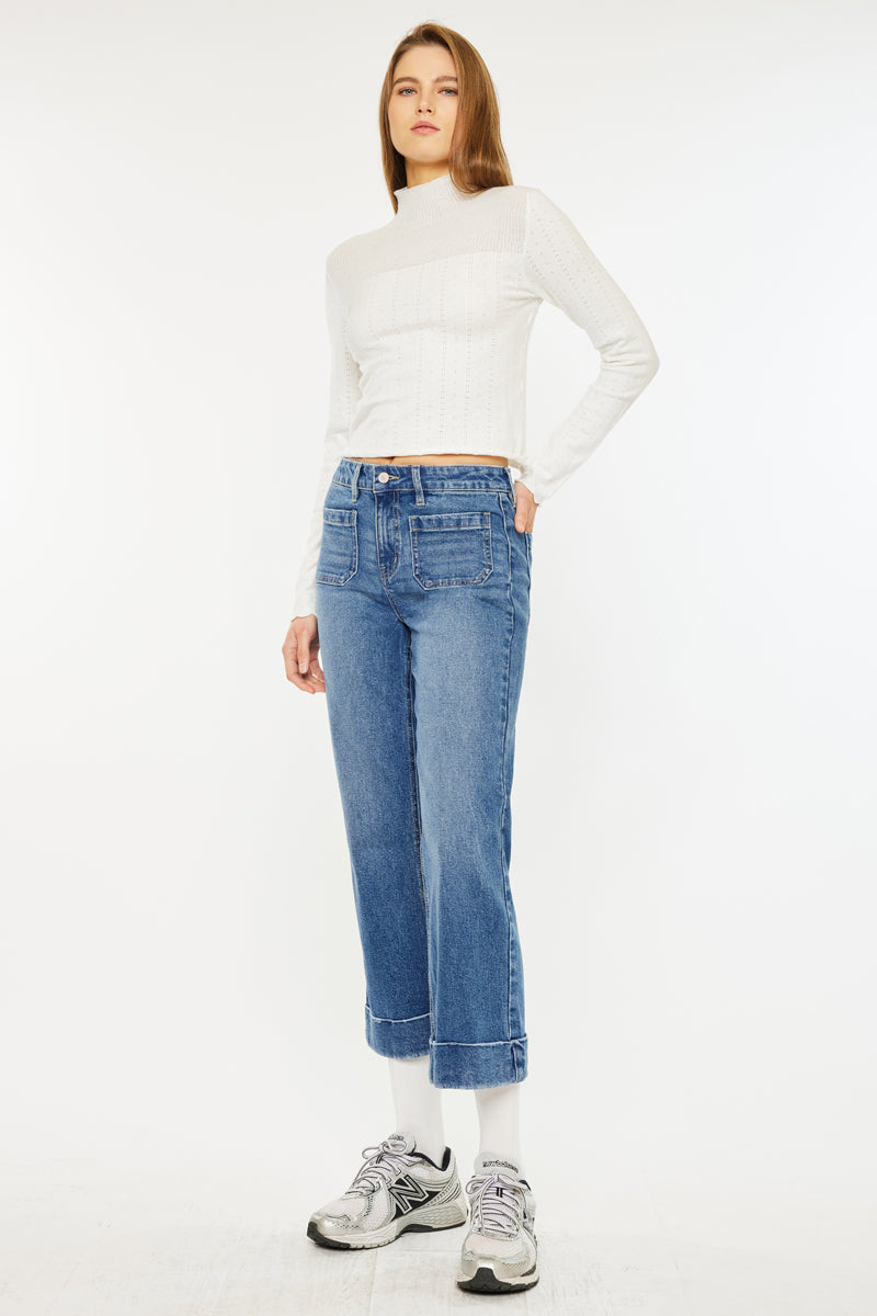 Women's High Rise Cropped Flare Jeans - view 12