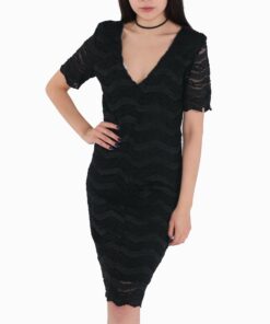 Black Lace Party Dress RO13
