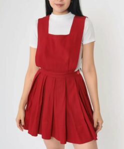 Vintage Pleated Red Mini Dress RO13